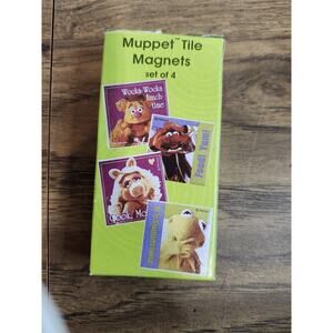 Muppets Magnets Miss Piggy Kermit Animal Fozzie 4 dif. Tile Giftco Vintage Nos